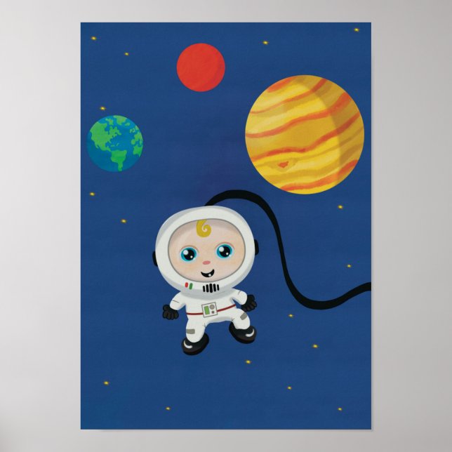 Poster Astronaute spatial pour enfants (Devant)