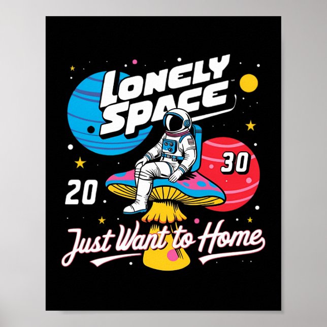 Poster astronaute spatial solitaire (Devant)