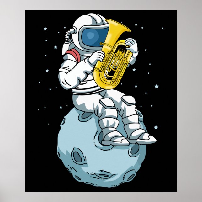 Poster Astronaute Tuba Player Music Venin Kids Groupe Tub (Devant)