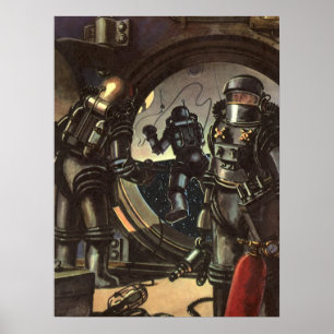 Poster Astronautes de la science-fiction vintage en sorti