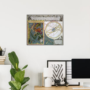 Poster Astronomie vintage céleste par Matthaeus Seutter