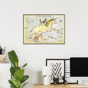 Poster Astronomie vintage, Monoceros Unicorn Constellatio