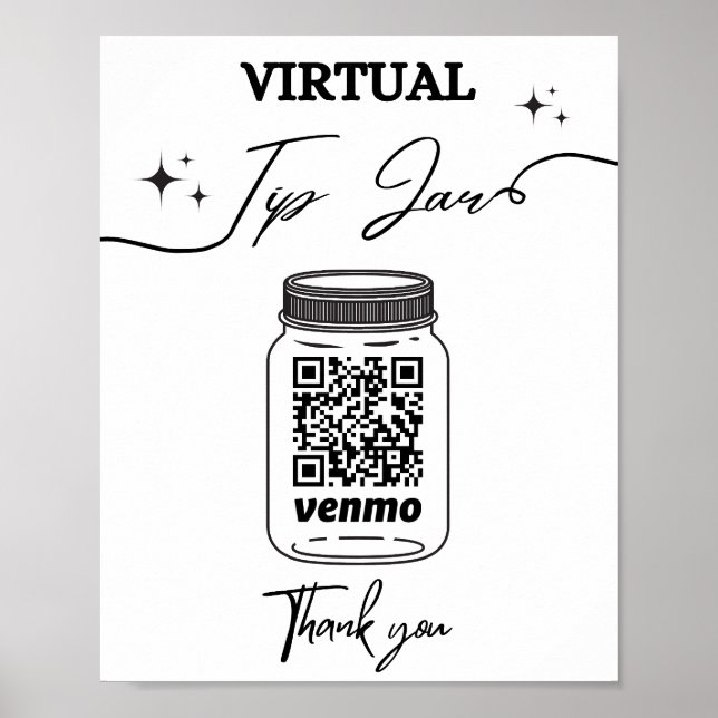 Poster Astuce virtuelle Jar QR Code Astuce votre barman P (Devant)
