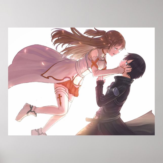Poster Asuna et Kirito aiment l'art épée en ligne (Devant)