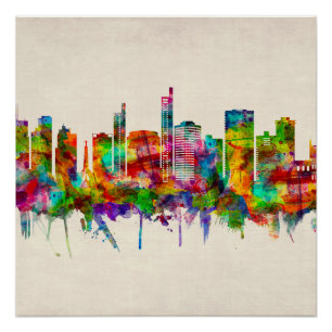 Poster Asuncion Paraguay Skyline