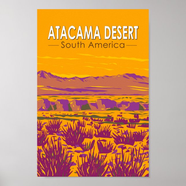 Poster Atacama Desert Sunset Amérique du Sud Voyage Vinta (Devant)