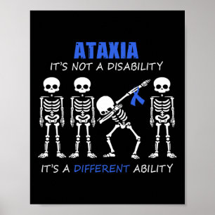Poster Ataxie Ce n'est pas un handicap squelette Dabbing 