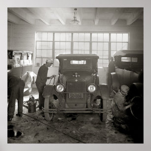 Poster Atelier de carrosserie, 1926. Photo ancienne