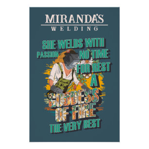Poster Atelier de nom personnalisé Welder fille soumissio