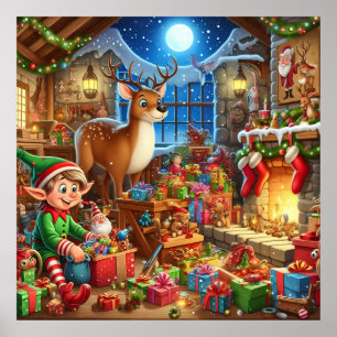Poster Atelier de Père Noël de Noël festif
