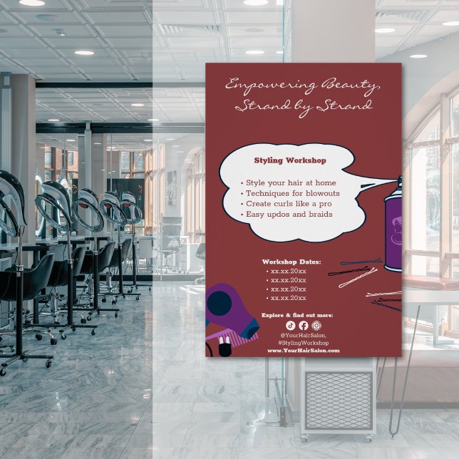 Poster Atelier sur l'autonomisation de la beauté (Customizable Empowering Beauty Workshop Poster)