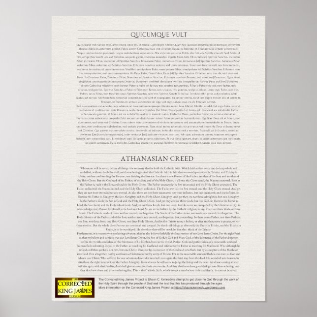 Poster Athanasian Creed (Devant)