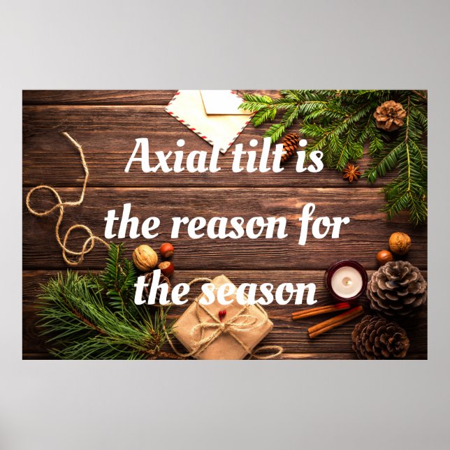Poster Athéiste "l'inclinaison de l'axe est la raison de  (Devant)