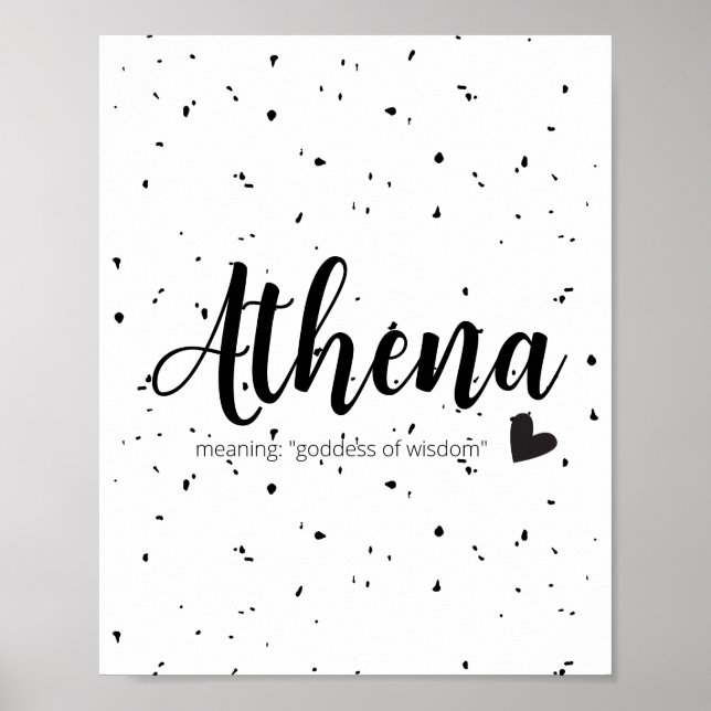 Poster Athéna Nom Art Imprimer Signification Filles Bébée (Devant)