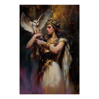 Poster Athena the goddess of wisdom, mythologue grec