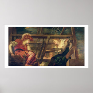 Poster Athene et Arachne, c.1475-85 (huile sur toile)