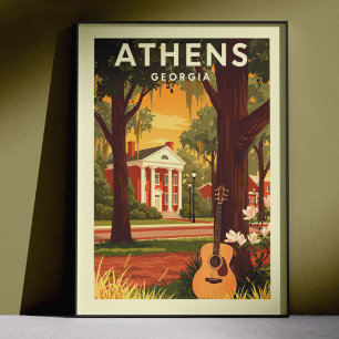 Poster Athènes Géorgie vintage