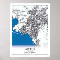 Athènes Grèce City Plan Voyage Simple Minimal
