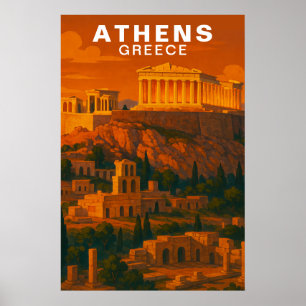 Poster Athènes, Grèce Ruines Classiques Antiques