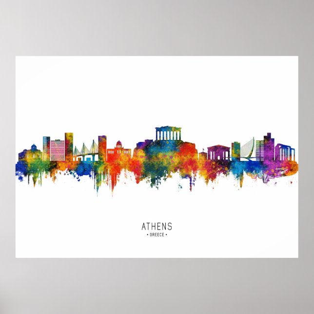 Poster Athens Greece Skyline (Devant)