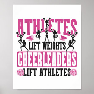 Poster Athlètes de Cheer Cheerleading Soulèvent Des Poids