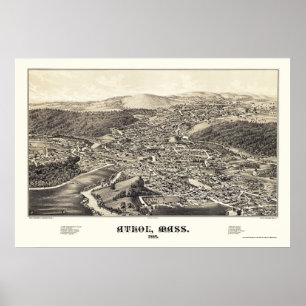 Poster Athol, MA Carte panoramique - 1887