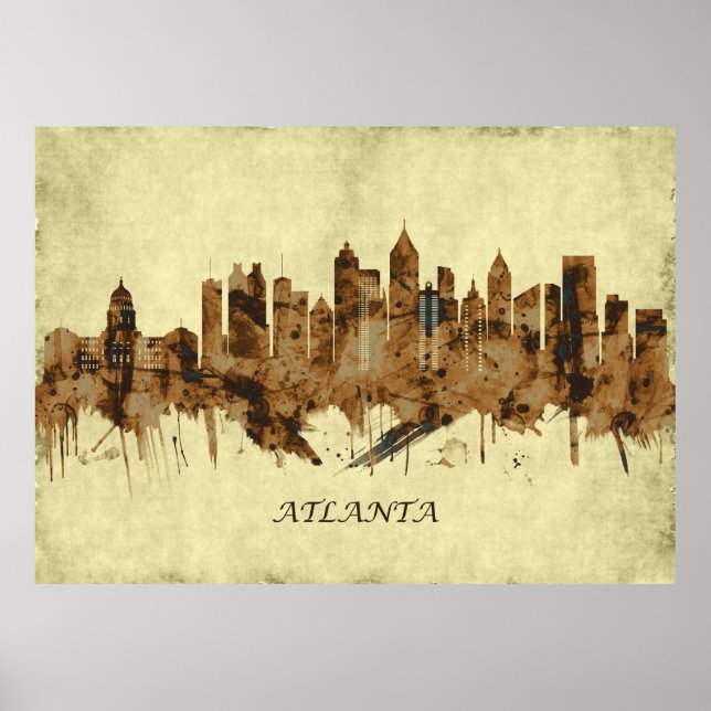 Poster Atlanta Georgia Cityscape (Devant)