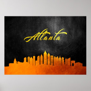 Poster Atlanta Georgia Gold Skyline