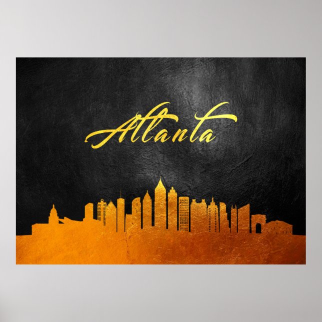 Poster Atlanta Georgia Gold Skyline (Devant)