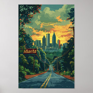 Poster Atlanta Georgia USA célèbre Travel Place