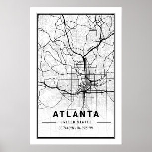 Poster Atlanta Georgia USA City Travel City Plan