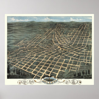 Poster Atlanta, Géorgie - 1871 (A. Ruger) BigMapBlog.com