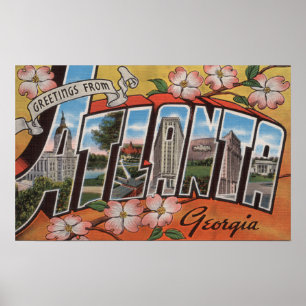 Poster Atlanta, Géorgie - Scènes de grandes lettres 3