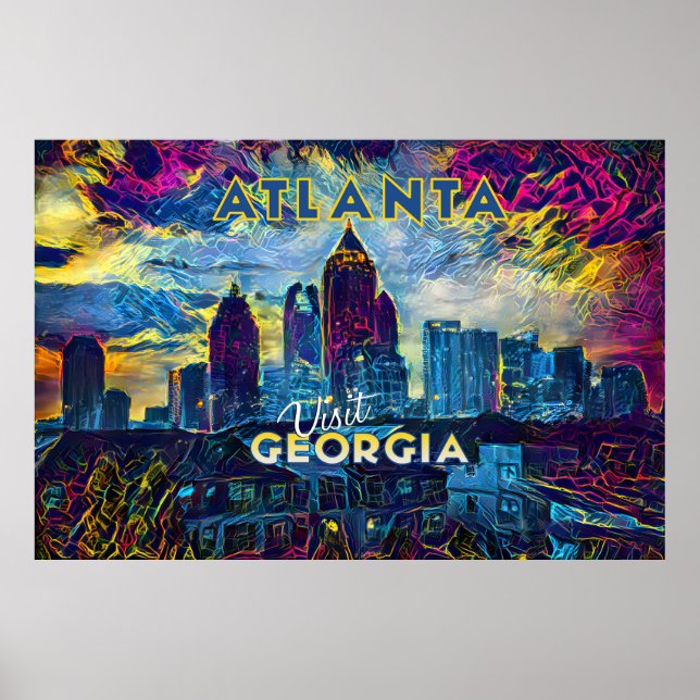 Poster Atlanta, Visit Georgia... (Devant)