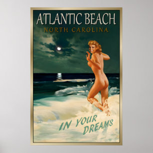 Poster Atlantic Beach Caroline du Nord Marilyn Monroe