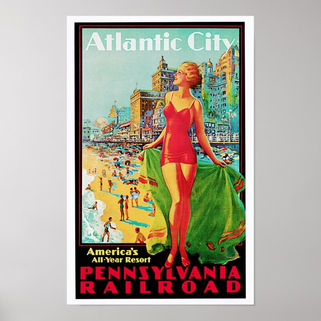 Poster Atlantic City ~ America's All Year Playground (Devant)