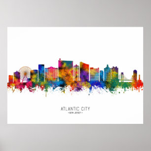 Poster Atlantic City New Jersey Skyline