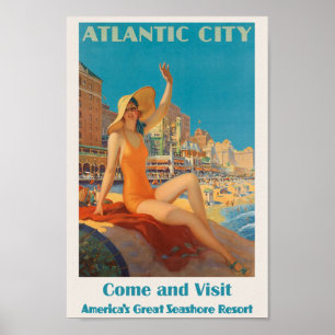 Poster Atlantic City, NJ Travel Ad