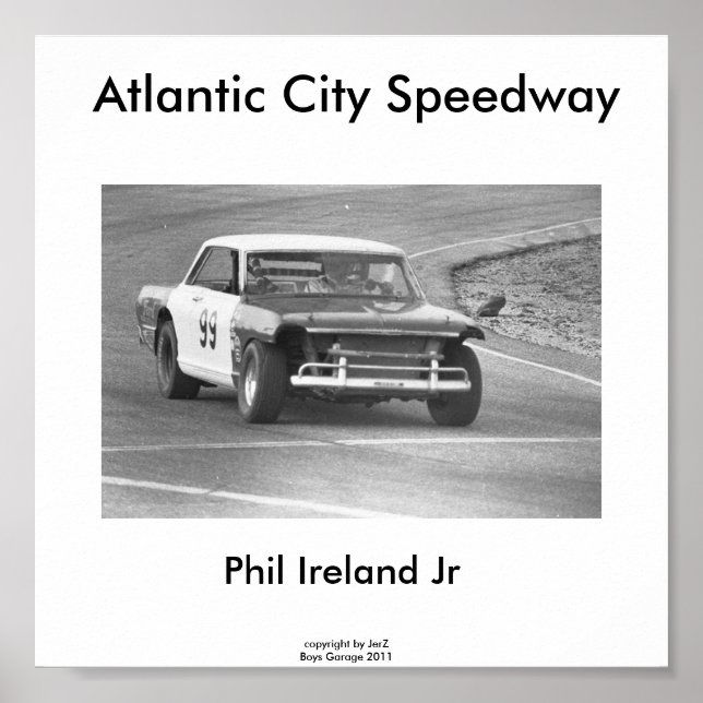Poster Atlantic City Speedway, Phil Ireland #99... (Devant)