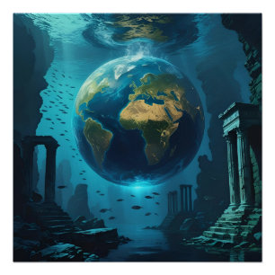 Poster Atlantis Earth - Ruines sous-marines