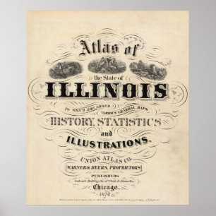 Poster Atlas de page titre de l'état de l'Illinois