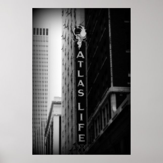 Poster Atlas Life, Tulsa, Oklahoma. Derrick W. Black (Devant)