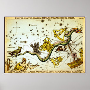 Poster Atlas vintage de constellation d'étoile
