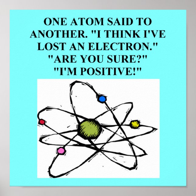 Poster atome perdu une blague de physique électronique (Devant)