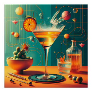 Poster Atomic Futuristic Cosmic Storm Martini