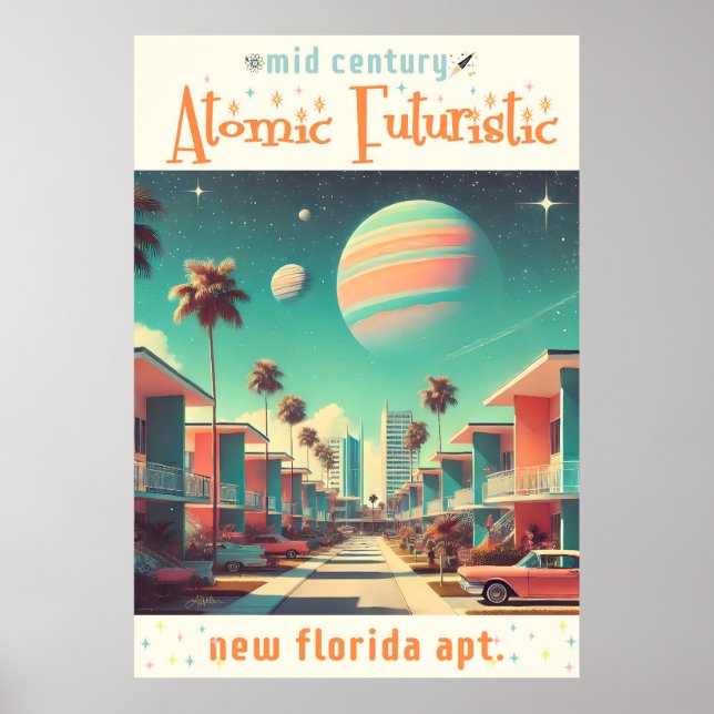 Poster Atomic Futuristic New Florida Apartments (Devant)