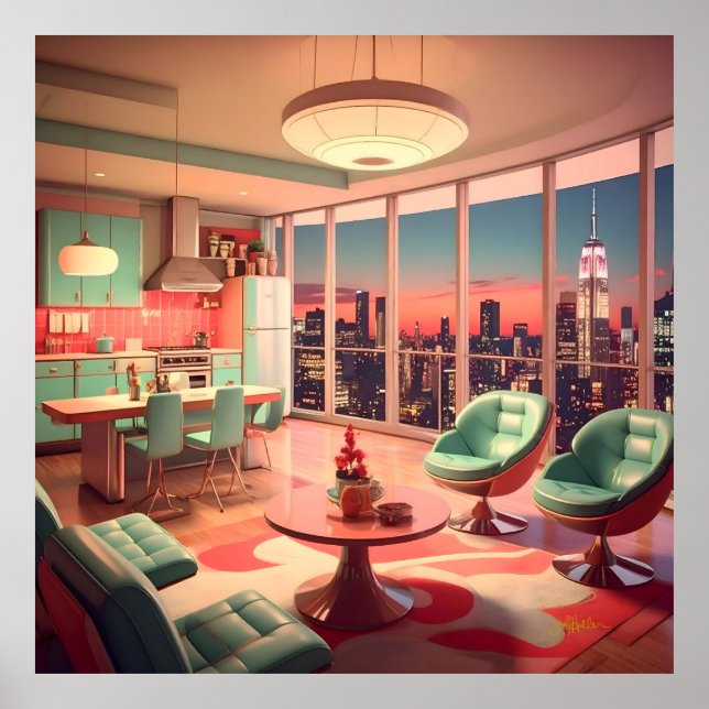 Poster Atomic Futuristic Penthouse Apartment (Devant)