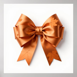 Poster Attache ruban de luxe en or d'automne et orange vi