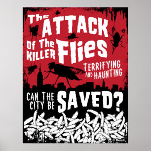 Poster Attaque aux mouches !