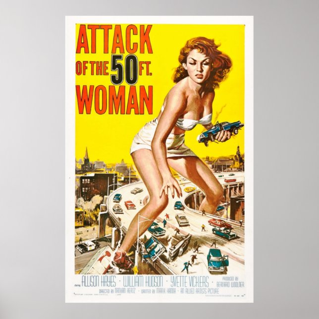 Poster Attaque De La Femme 1958 De 50ft Art Retro Movie (Devant)
